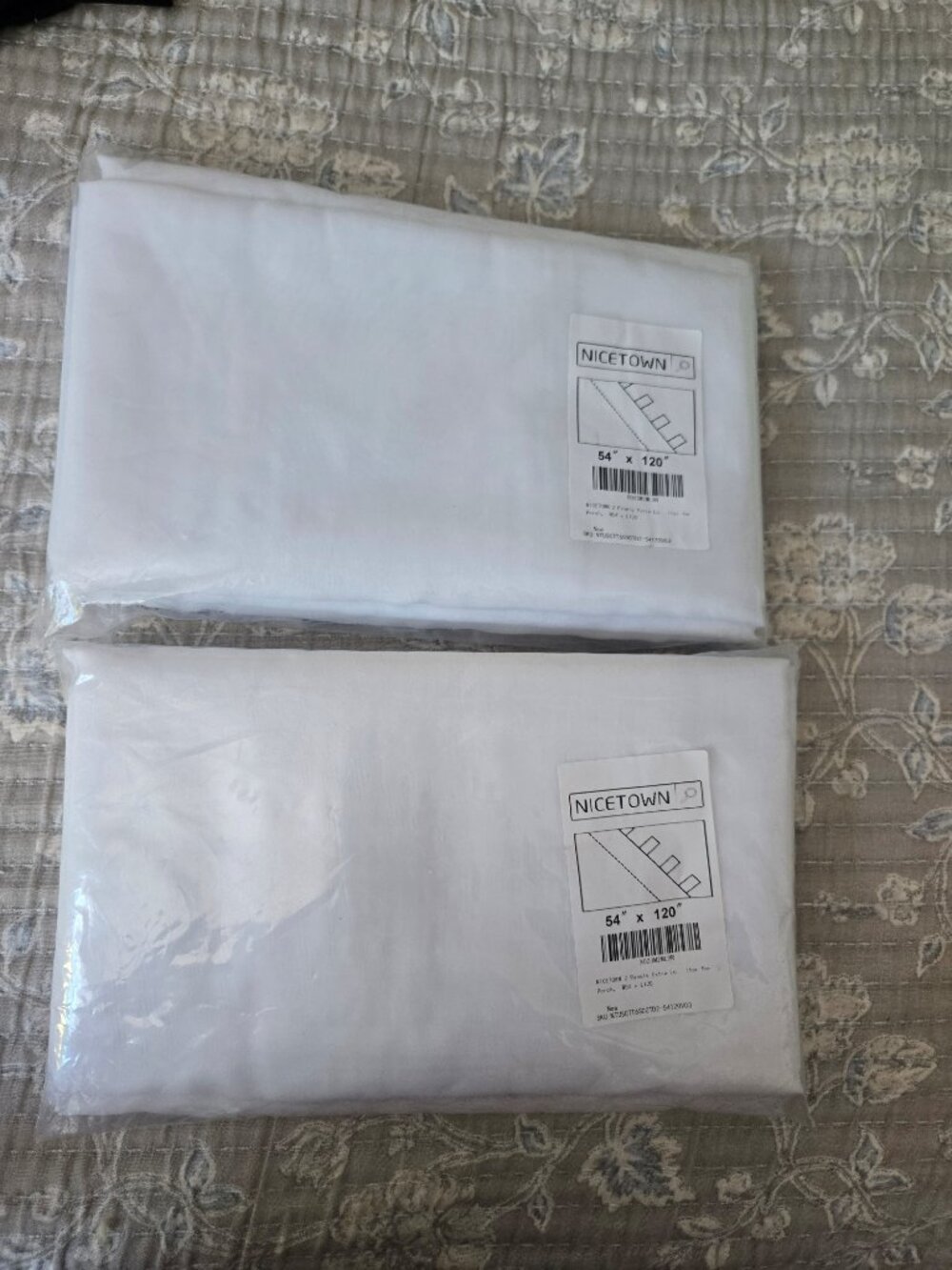 NICETOWN Shabby Chic/Cottagecore/Farmhouse Style White Tab Top Curtain Panels
